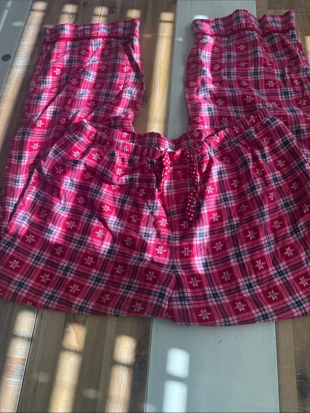 Adonna Pink Plaid Cozy Lounge Pants. B2